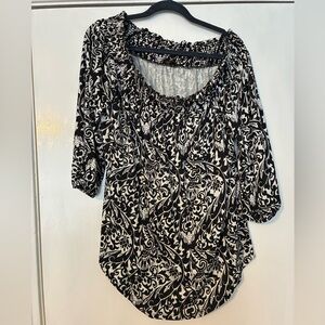 Cupio Black and White Patterned Blouse